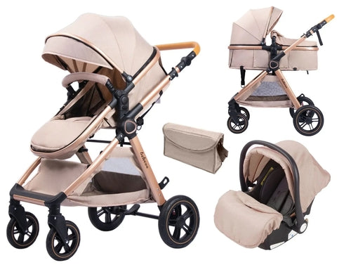 Poussette 3 en 1  avec nacelle et siège auto