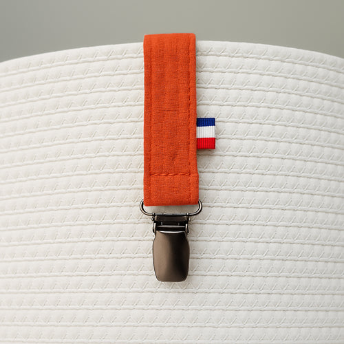 Attache tétine en coton bio - Charlotte